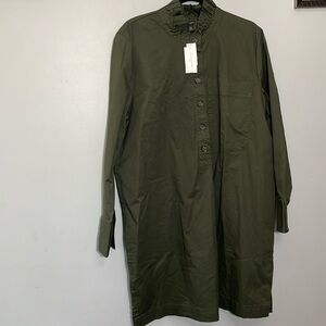 RUFFLE NECK SHIRT DRESS.  Banana republic factory